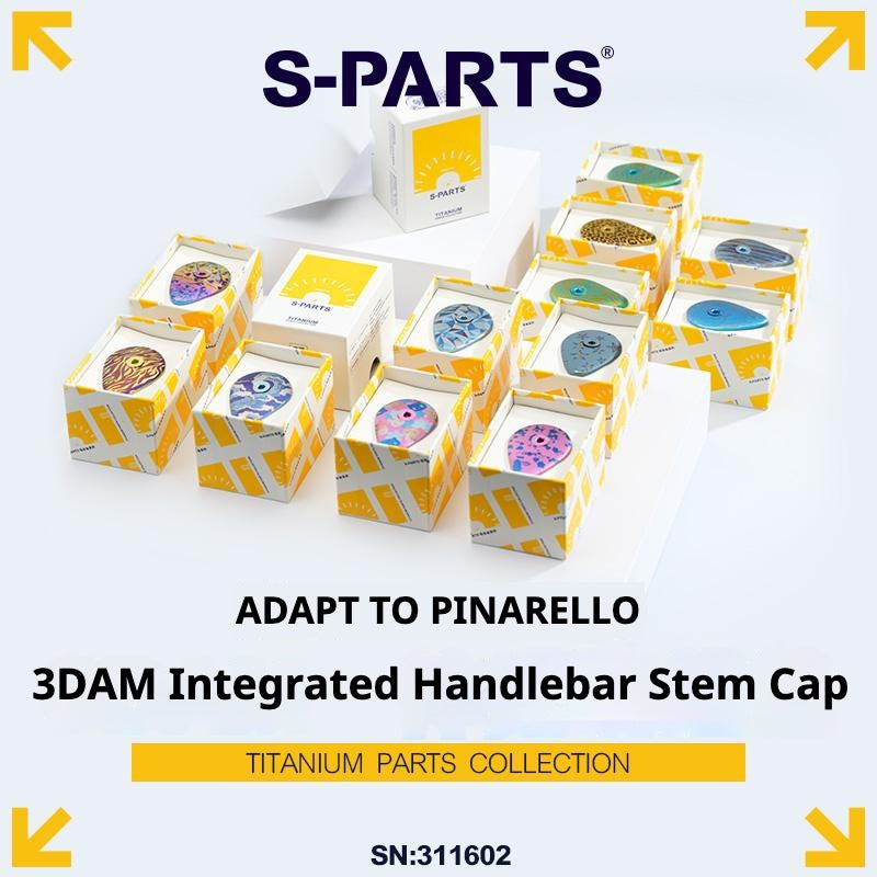 S-PARTS PINARELLO 3DAM 3D-Printed Titanium Integrated Stem Cap, compatible with PINARELLO Dogma F12 and earlier versions (before 2024). Not suitable for Pinarello Dogma F 2025.