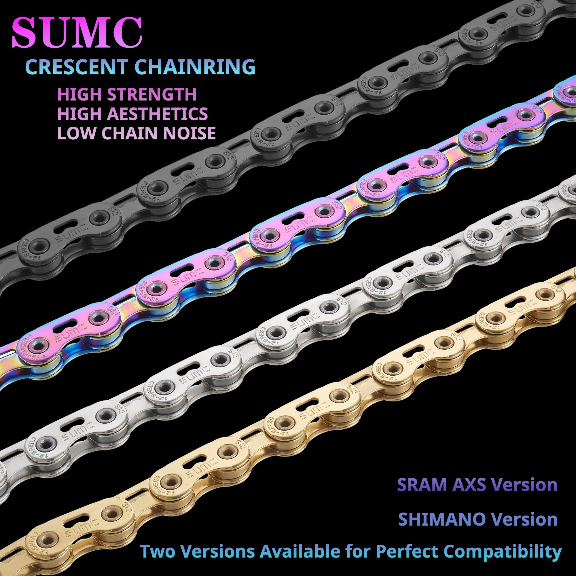 SUMC 12-Speed Crescent Chainring – S12PRO~291g / S12ELPRO~280g / S12SL