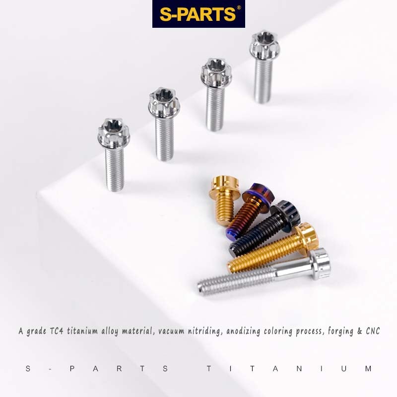 S-PARTS A3 Gold M4 Aleación de titanio Piezas estándar Tornillo para vehículo eléctrico Motocicleta Coche