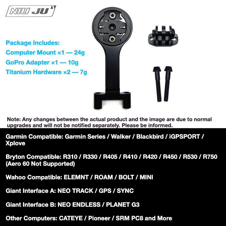 NIUJU Colnago V3 DEDA ZERO2 Computer Mount | Lightweight Garmin Wahoo Stem Mount