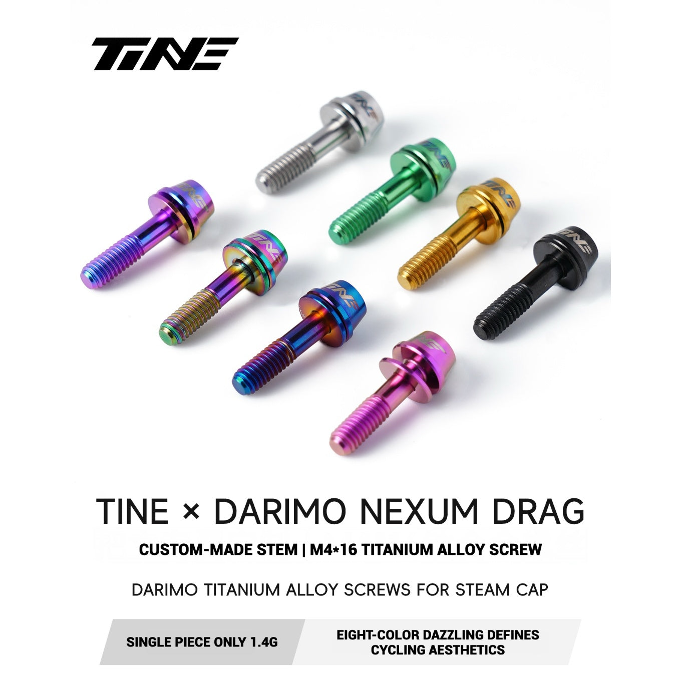 TiNE Titanium Bolts for DARIMO Nexum Drag – M4×16 Grade 5 Ti