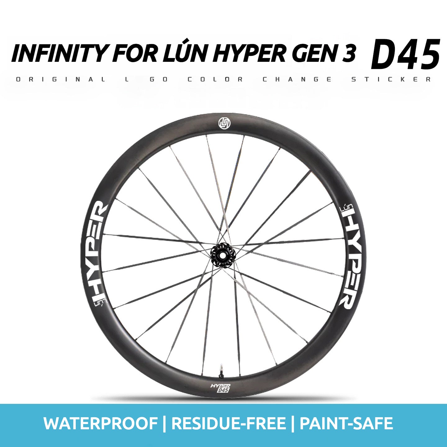 Custom Logo Decals for Lún HYPER 3 D45 Gen 3 | Waterproof Wheel
