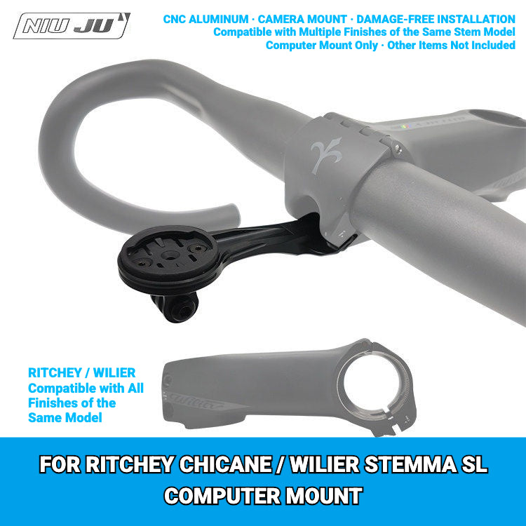 NIUJU Computer Mount for Ritchey CHICANE / Wilier STEMMA SL Stem | Garmin Wahoo