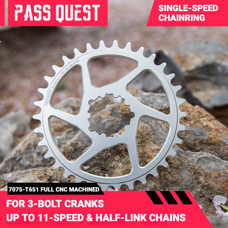 PASS QUEST Dirt Jump Chainring | 104BCD SRAM 3-Bolt Single Speed