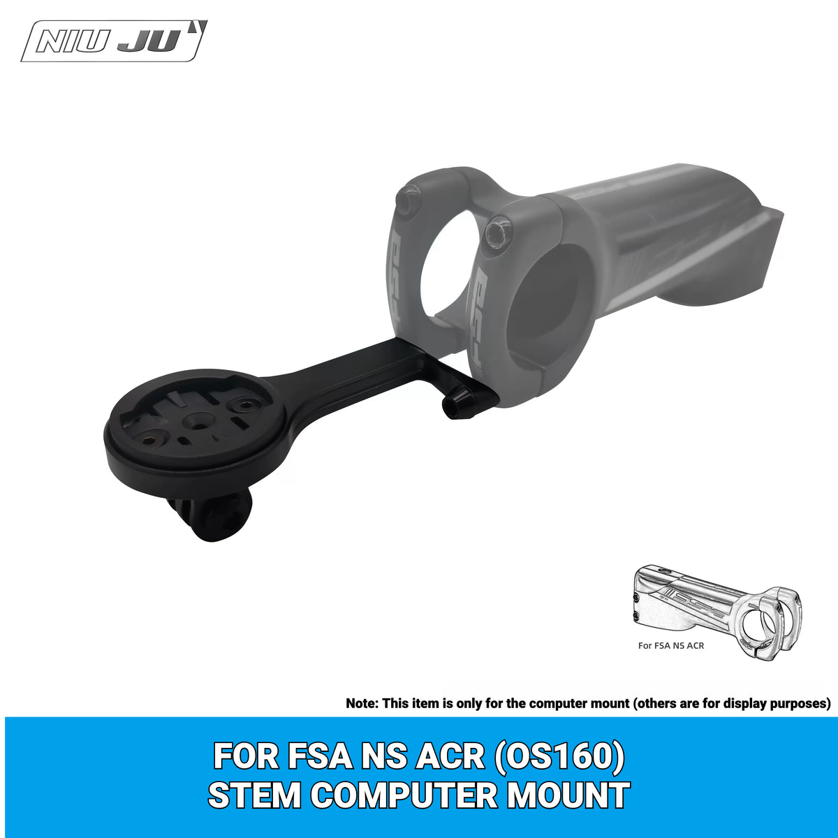NIUJU Computer Mount for FSA NS ACR ST-OS-160 Stem | Garmin Edge 1050 Extended Mount