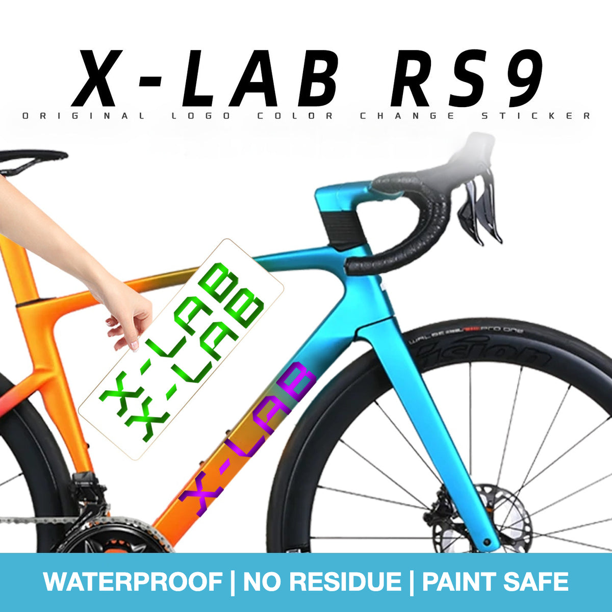 XDS X-LAB RS9 Road Bike Frame Decals | Waterproof Custom Logo Replacement Stickers