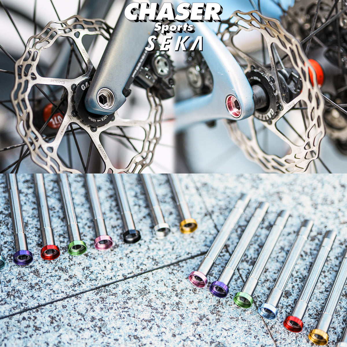 Chaser Ultraléger Jeu d'Axle Traversant en Titane | Pour Vélos de Route SEKA Spear & Exceed (34g)
