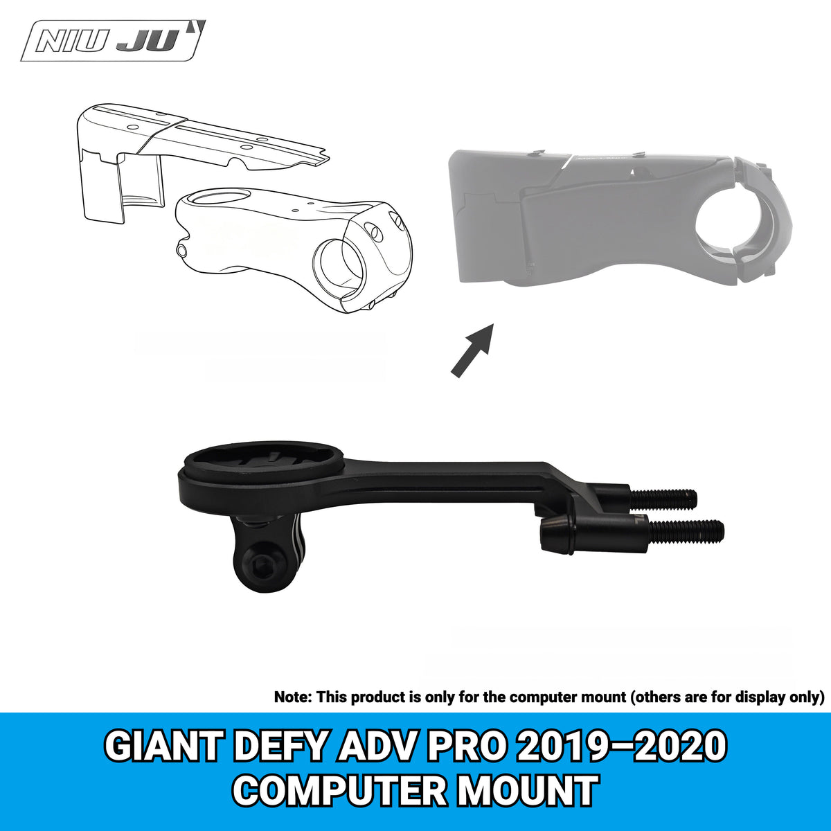 NIUJU Computer Mount for GIANT CONTACT SL Stem | DEFY Advanced Pro 2019–2020