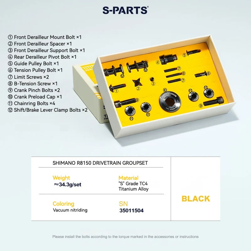 Kit de freno y cambio de tornillo de titanio Shimano Dura-ace R9250 R9270