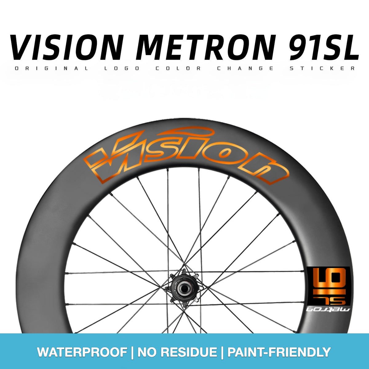 VISION METRON SL91 Single Wheel Decal Kit | Aero Carbon Rim Graphics