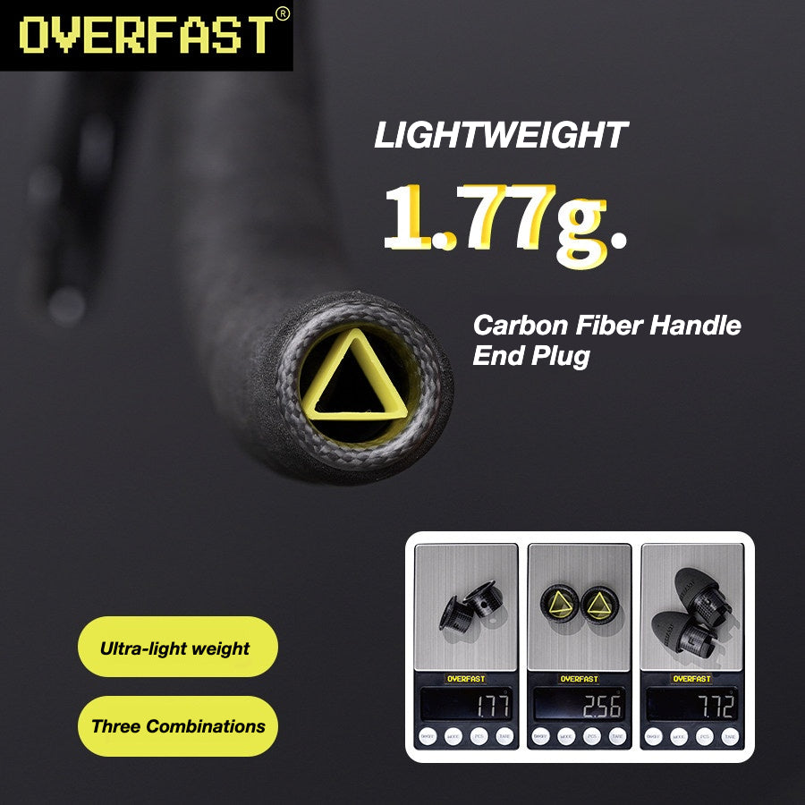 OVERFAST 1.77g Ultra-Light Carbon Fiber Bar End Plugs | Aero Road Bike Handlebar Caps