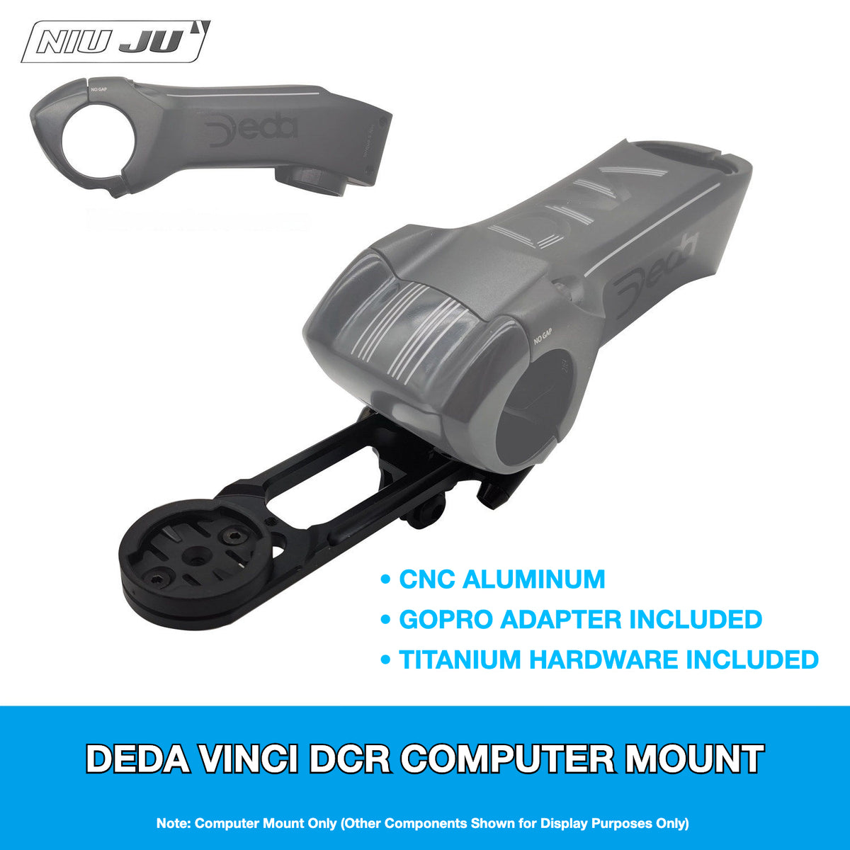 NIUJU DEDA Vinci DCR Stem Computer Mount | Garmin Wahoo GoPro Integrated Mount