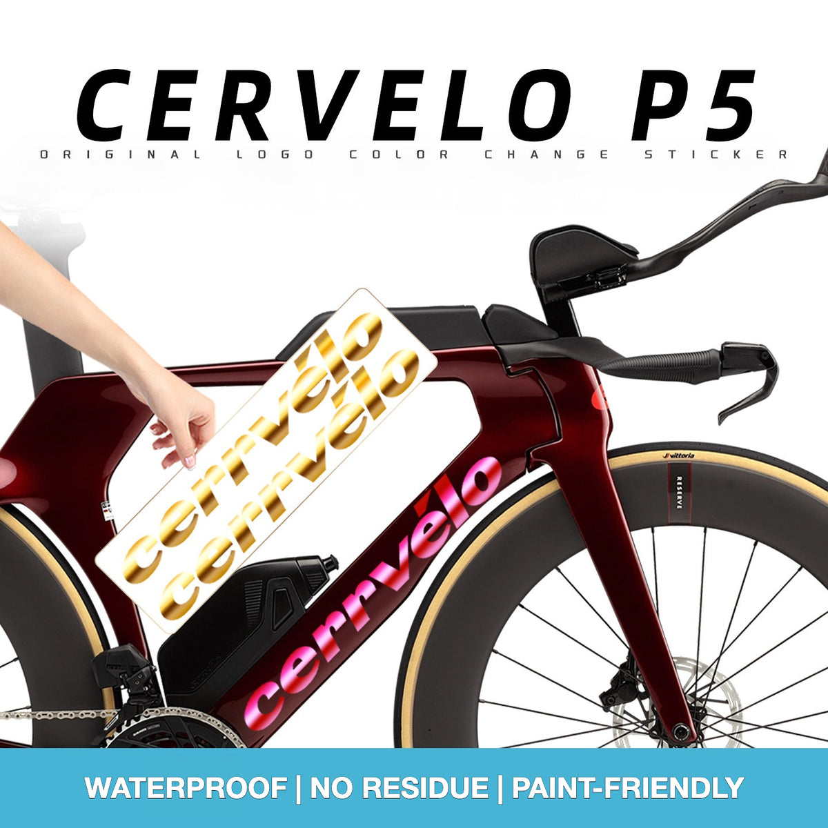 Custom OEM Logo Decals for 2026 Cervélo P5 TT Bike Frame | Waterproof Overlay Stickers(Please leave your frame size in the order notes when placing your order.)