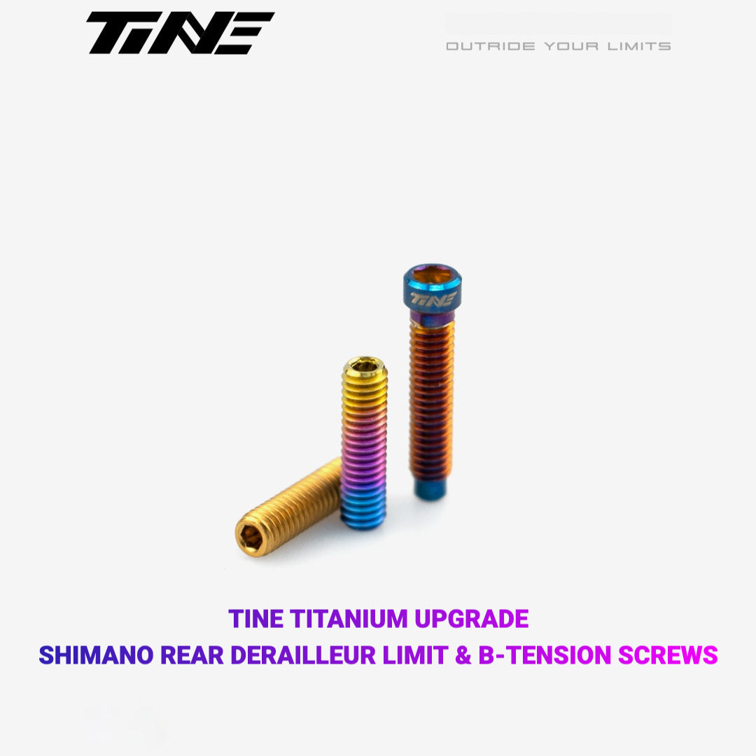 TiNE 티타늄 Shimano 뒷변속기 리미트 & B-텐션 스크류 | 초경량 TC4 Ti 업그레이드
