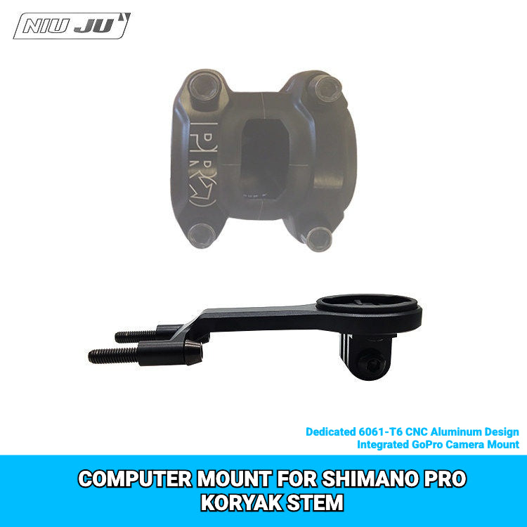 NIUJU CNC Aluminum Computer Mount for SHIMANO PRO KORYAK Stem | Garmin Wahoo