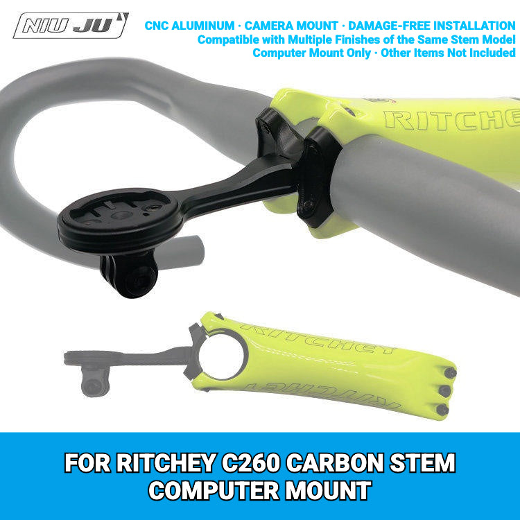 NIUJU CNC Aluminum Computer Mount for Ritchey SuperLogic C260 Carbon Stem | Garmin Wahoo