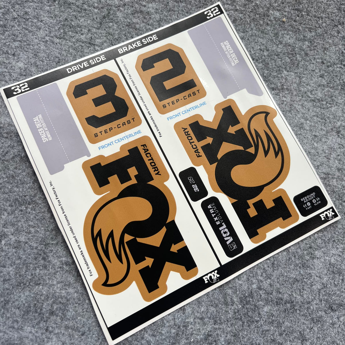 Custom Decal Kit for 2026 FOX 32 Step Cast FACTORY Fork | XC MTB Fork Stickers | Hardtail & Full Suspension