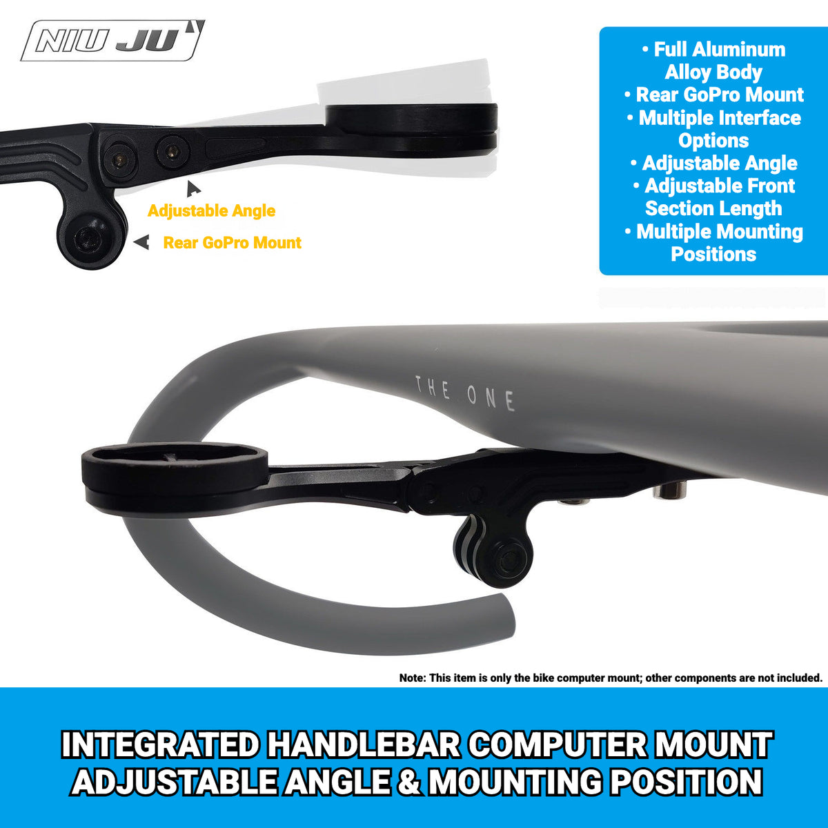 NIUJU Adjustable Angle Computer Mount for Integrated Handlebars | THE ONE JAVA CANYON MOST