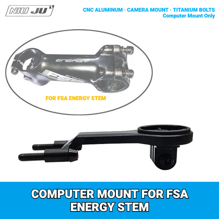 NIUJU CNC Aluminum Computer Mount for FSA ENERGY SCR Stem | Garmin Wahoo