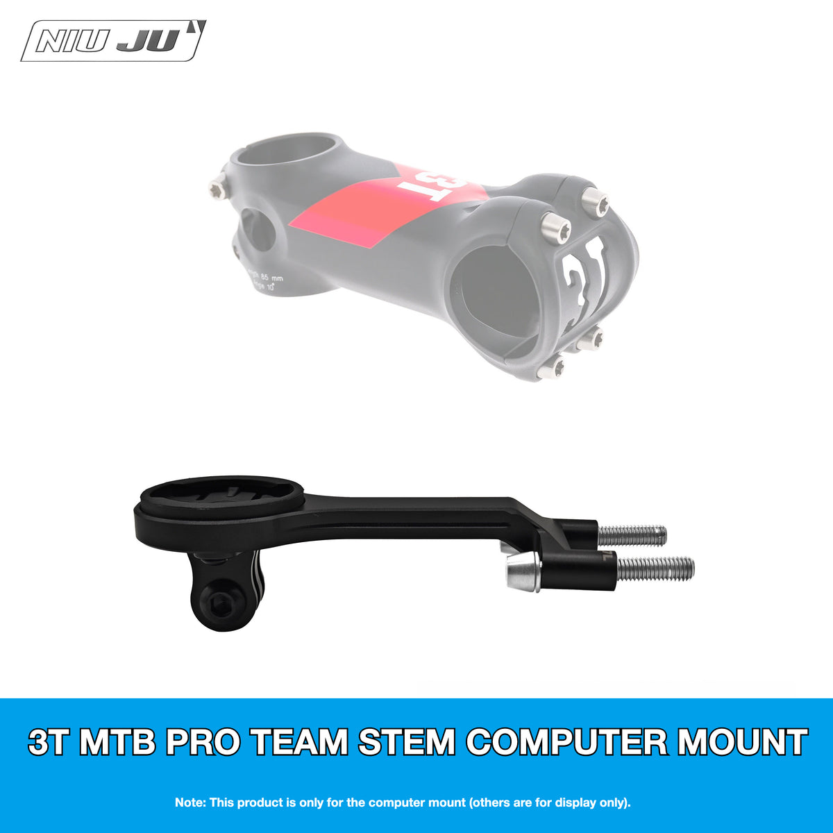 NIUJU 3T MTB Team Stealth Computer Mount | Garmin Wahoo Stem Extension Mount