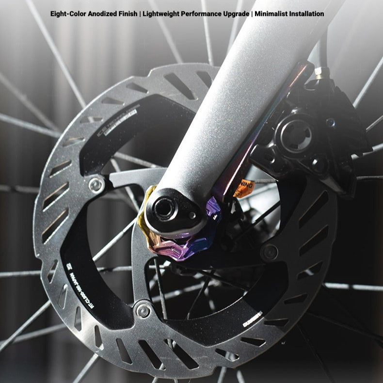 TiNE Ultralight TC4 Titanium Center Lock Disc Brake Lockrings (Pair) Internal & External | CNC Machined | 8 Anodized Colors
