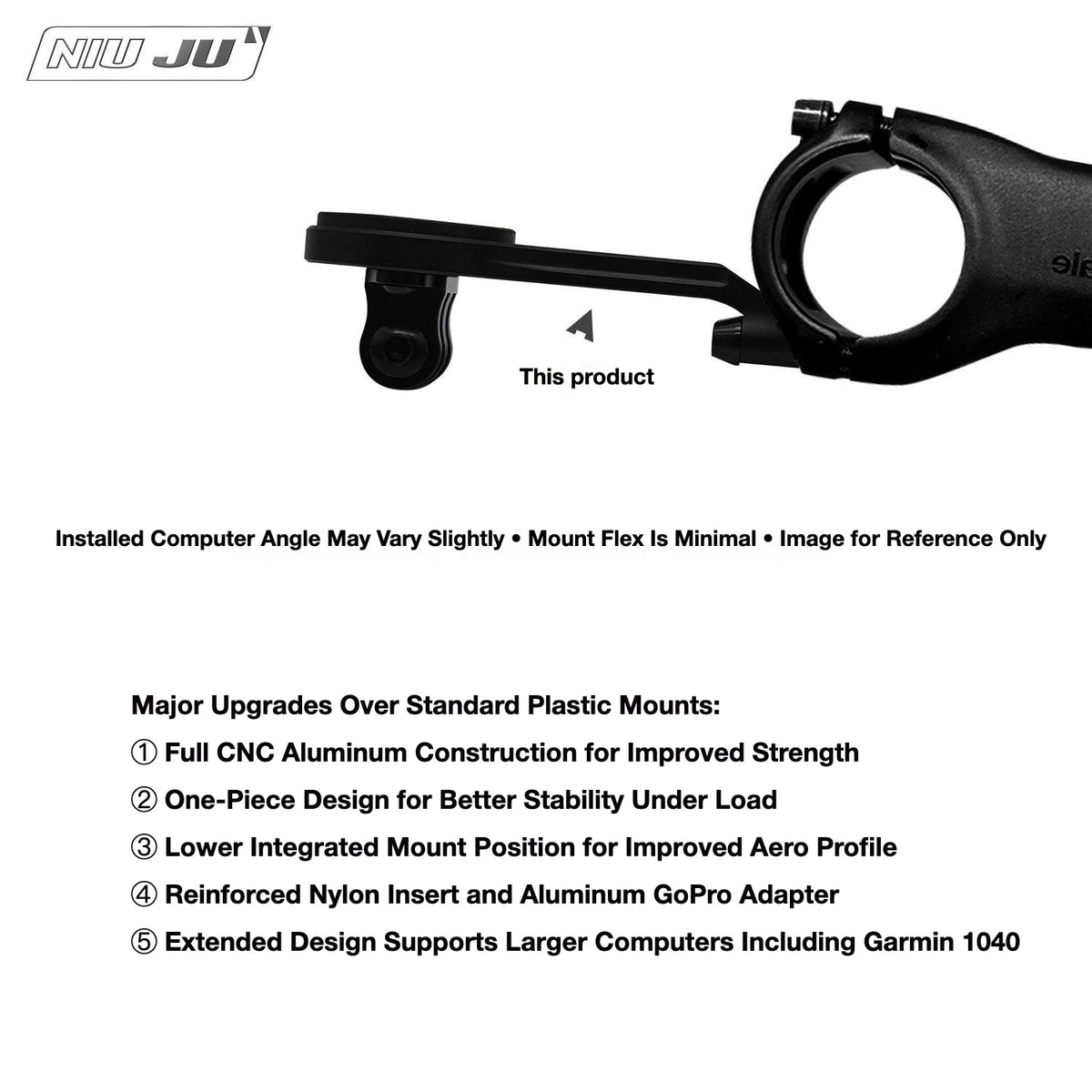 NIUJU Cannondale ONE C1 Stem Computer Mount | LAB71 SuperSix Garmin Wahoo Extension Mount