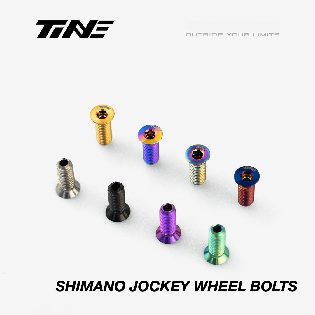 Boulons de galet de dérailleur Shimano en titane TiNE | Boulons de poulie ultra-légers pour vélo de route