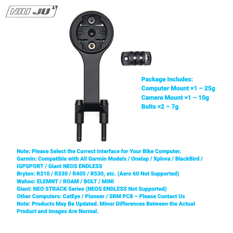 NIUJU CNC Aluminum Computer Mount for SHIMANO PRO KORYAK Stem | Garmin Wahoo