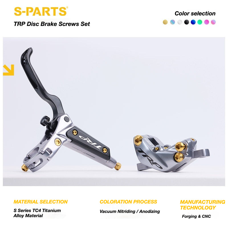 S-PARTS Titanium Disc Brake Bolt Kit for TRP DHR EVO | Ultra-Light MTB Brake Hardware