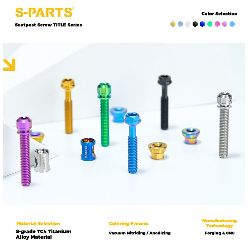 S-PARTS Titanium Seatpost Bolt Kit for TITLE AP1 CP1 Series MTB Frame