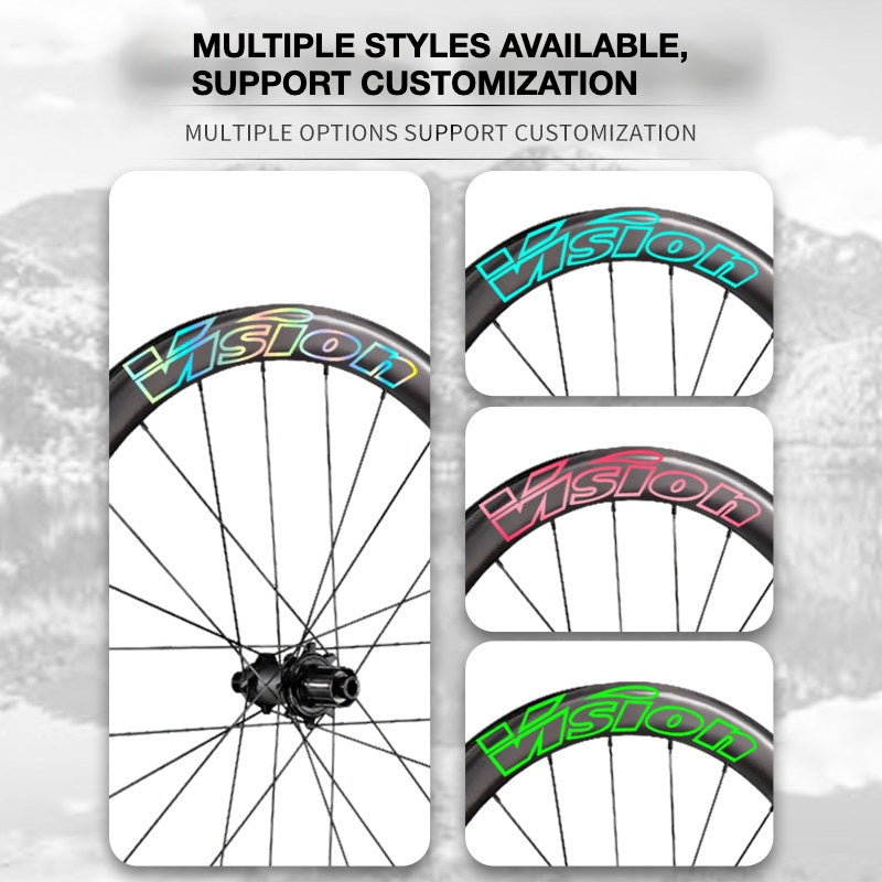 Custom Decal Kit for VISION METRON SL45 Wheels | Road Bike Carbon Rim Wrap Stickers(Complete Wheelset Decal Kit + Spare Set)