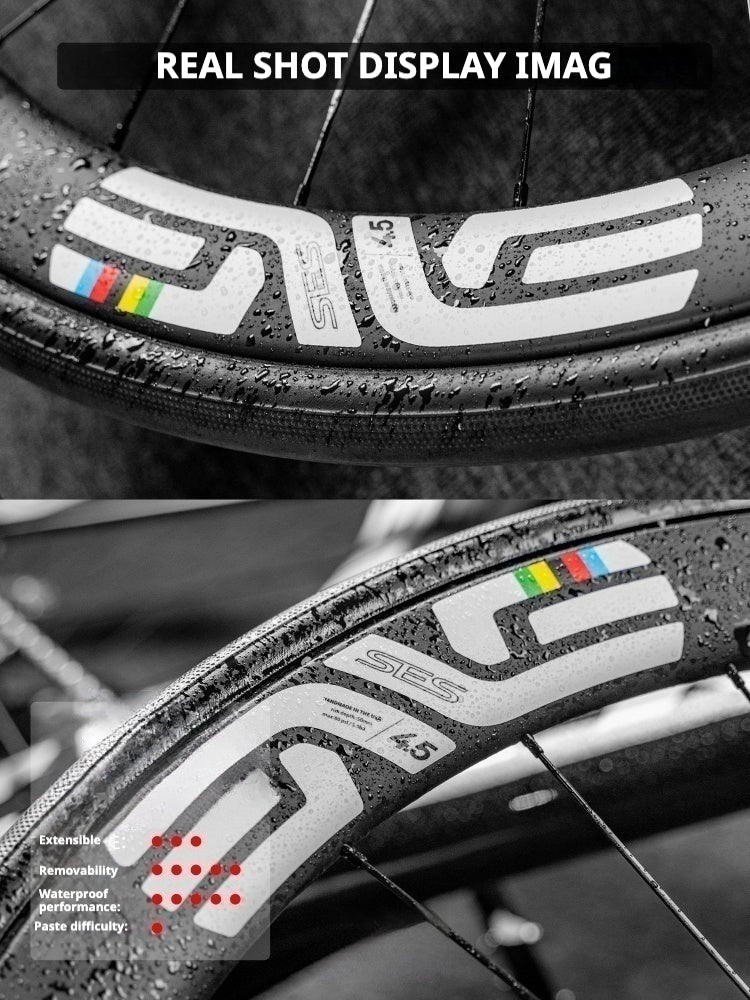 ENVE SES 4.5 Rainbow & World Championship Jeu d'autocollants pour roues | Autocollants avant 4.5 & arrière 5.6 | Pour jantes personnalisées style Pogacar