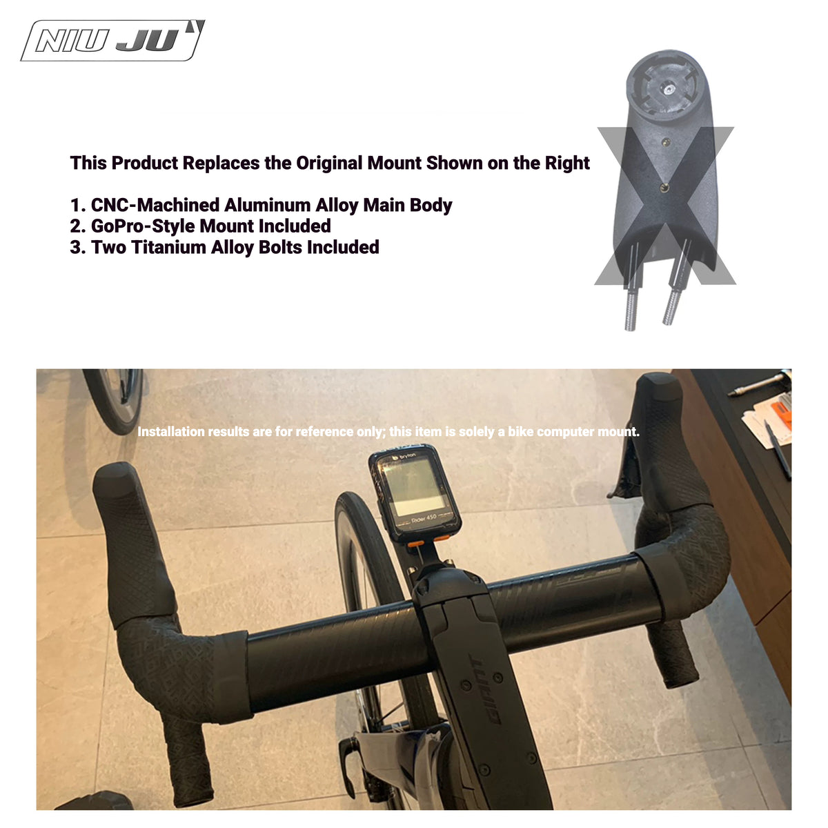 NIUJU CNC Aluminum Computer Mount for Giant Propel Advanced Pro / SL 2019–2022 | Garmin Wahoo