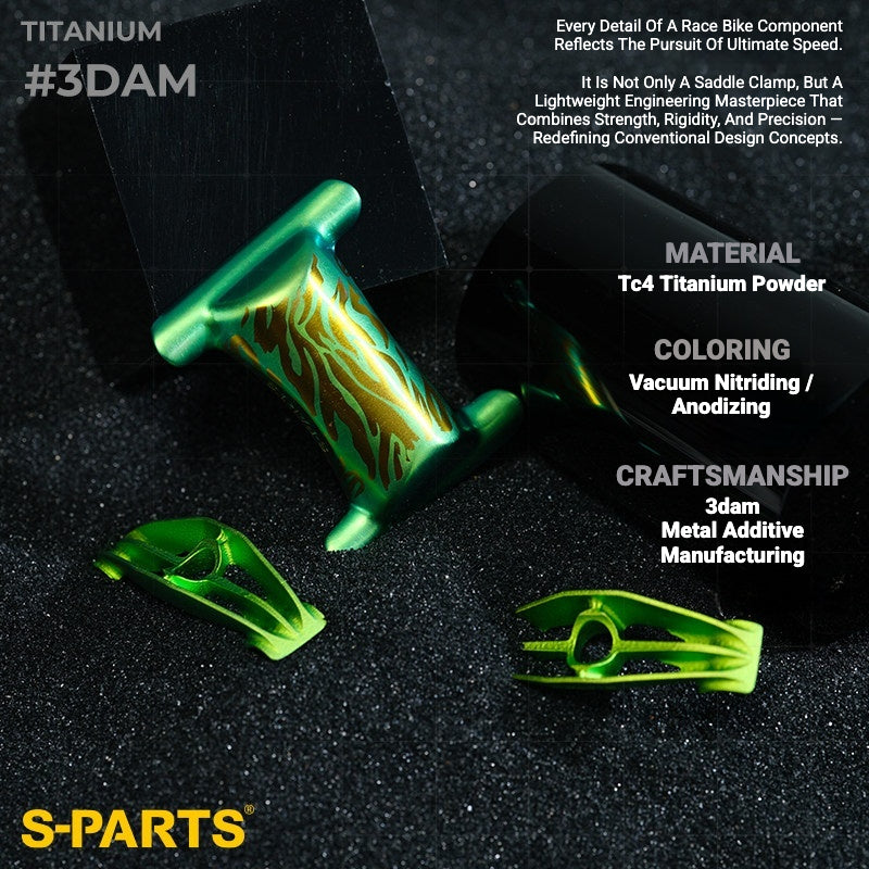 S-PARTS Titanium Saddle Clamp Yoke Kit for Cannondale SystemSix Gen 5 | 3D Printed Lightweight Seatpost Upgrade