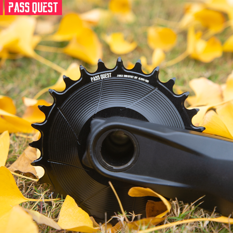 PASS QUEST 3-Bolt Direct Mount MTB Chainring for SRAM | 3mm Offset Narrow Wide 28T–38T