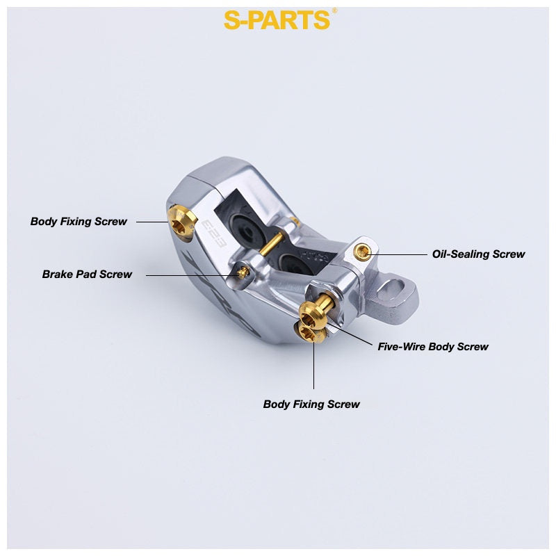 S-PARTS Titanium Disc Brake Bolt Kit for TRP DHR EVO | Ultra-Light MTB Brake Hardware