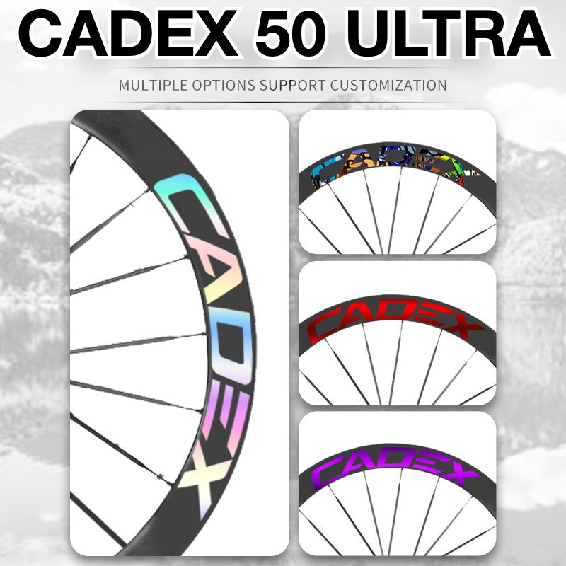 Cadex 50 Ultra Wheel Decal Sticker Kit – Premium Logo Cover & Color Change