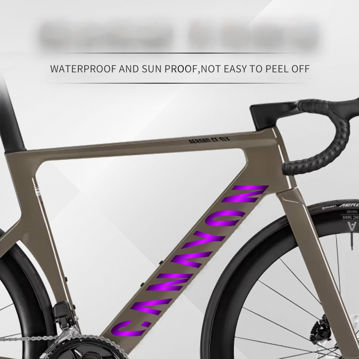 Kit de décalcomanies pour cadre de vélo de route | Autocollants pour tube diagonal ×2 + autocollant de guidon intégré | Compatible avec Canyon Aeroad CFR / CF SLX / CF SLX 8