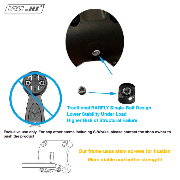 NIUJU Computer Mount for Cervélo A029 Alloy S3 Stem | S Series Garmin Wahoo Mount