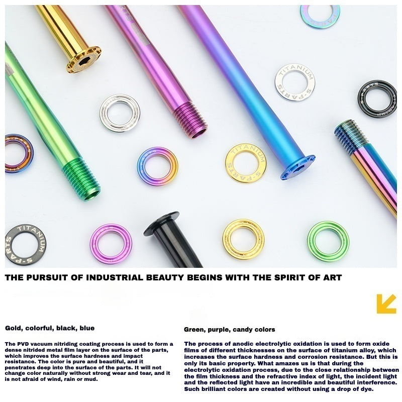 Kit d'axe traversant en titane S-PARTS pour Cannondale SuperSix EVO (avant+arrière, design sans outil) – 57,99 g | 8 couleurs anodisées