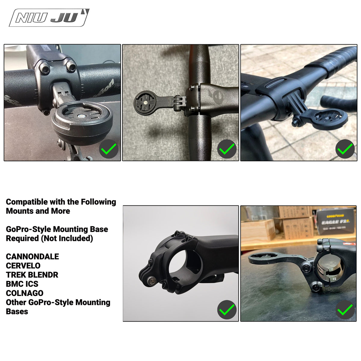 NIUJU SRM PC8 / PC7 to GoPro Mount Adapter for Colnago Trek BMC