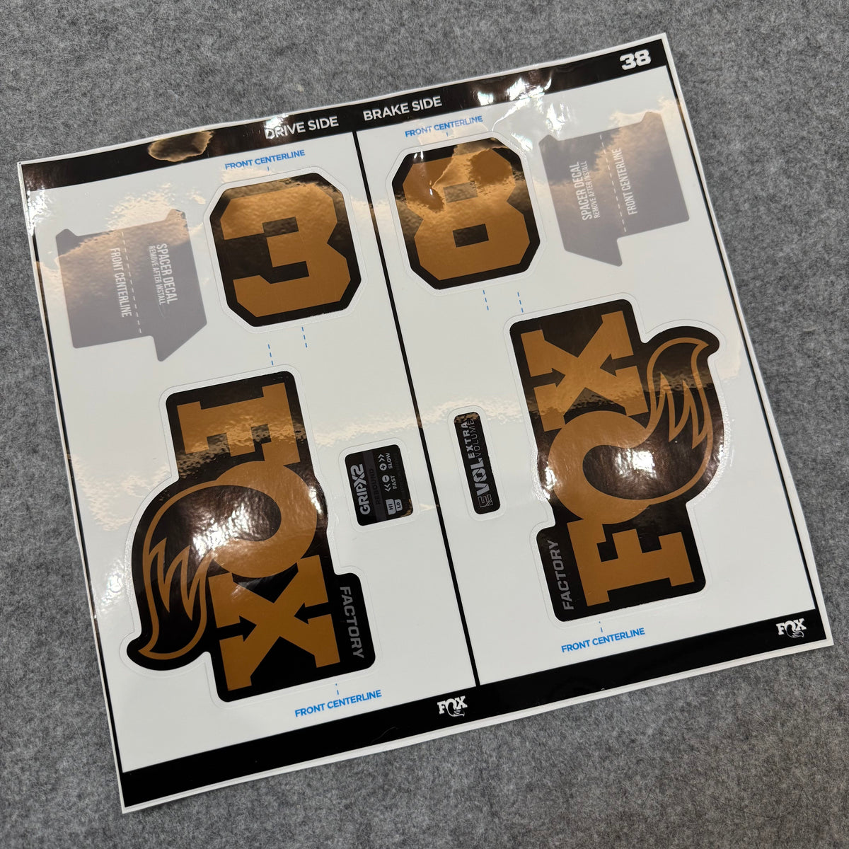 Custom Decal Kit for 2027 FOX 38 FACTORY Fork | Waterproof MTB Fork Stickers | GRIP X2