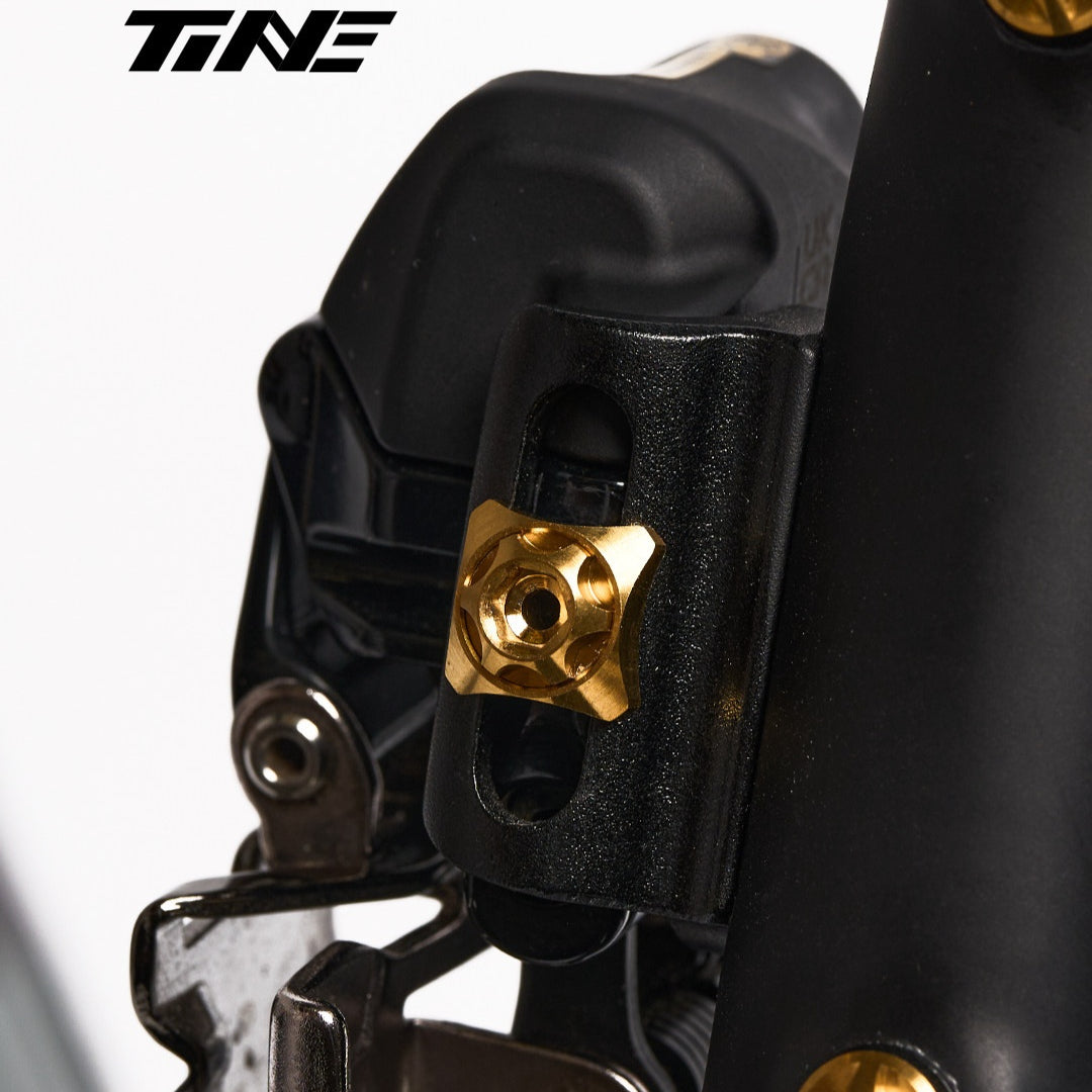 TiNE Titanium Front Derailleur Bolt & Washer Kit for Shimano Road Bikes