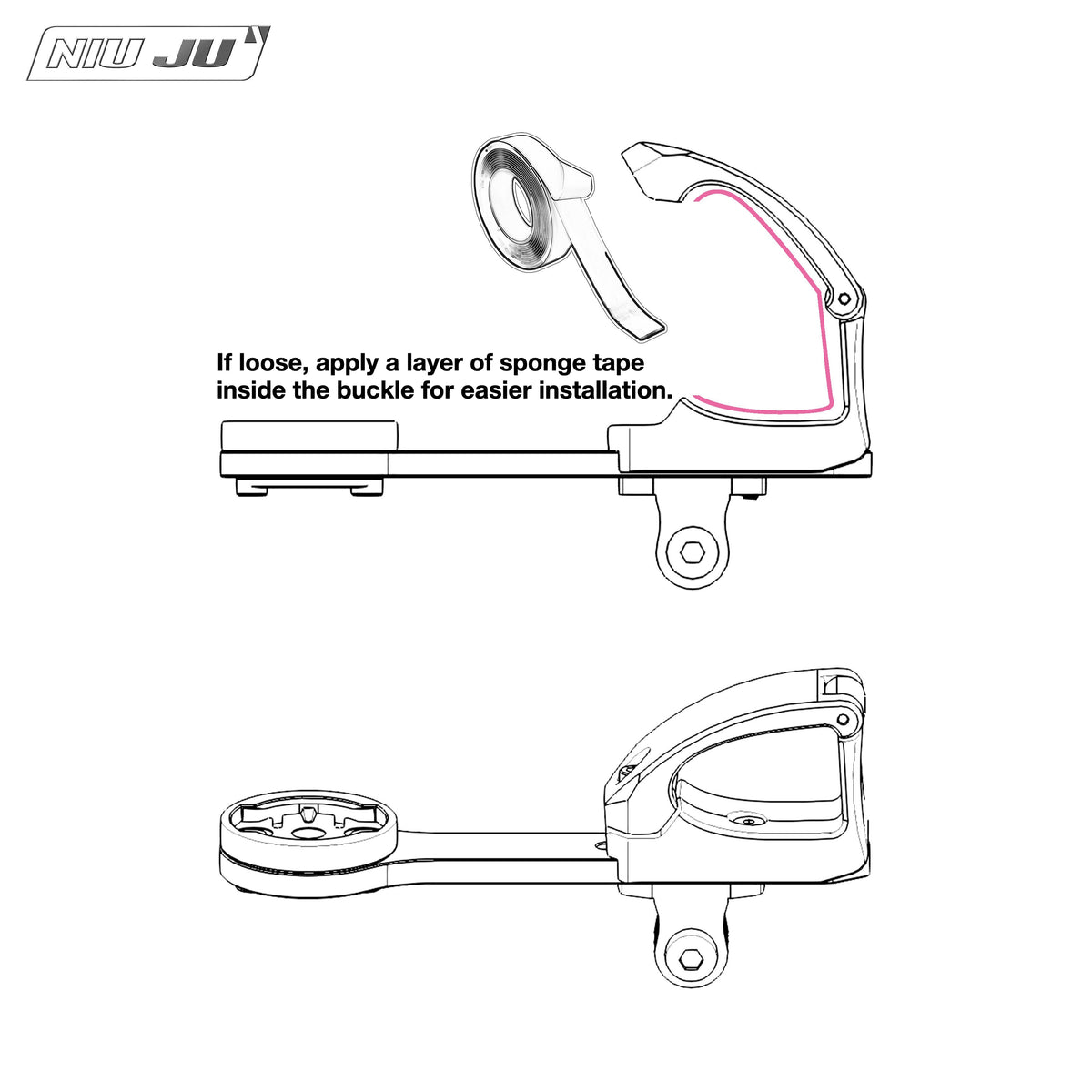 NIUJU Cervélo S5 AB04 Computer Mount for 2015–2018 Rim Brake S5 | Garmin Wahoo Compatible