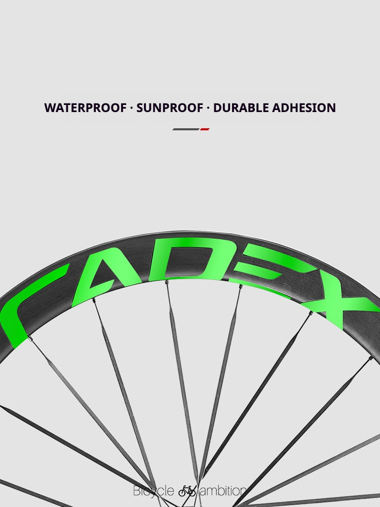 Autocollants décalcomanies pour jante de roue CADEX 50 Ultra | Vinyle de changement de couleur pour roue de vélo de route en carbone, étanche, résistant aux UV, options multicolores