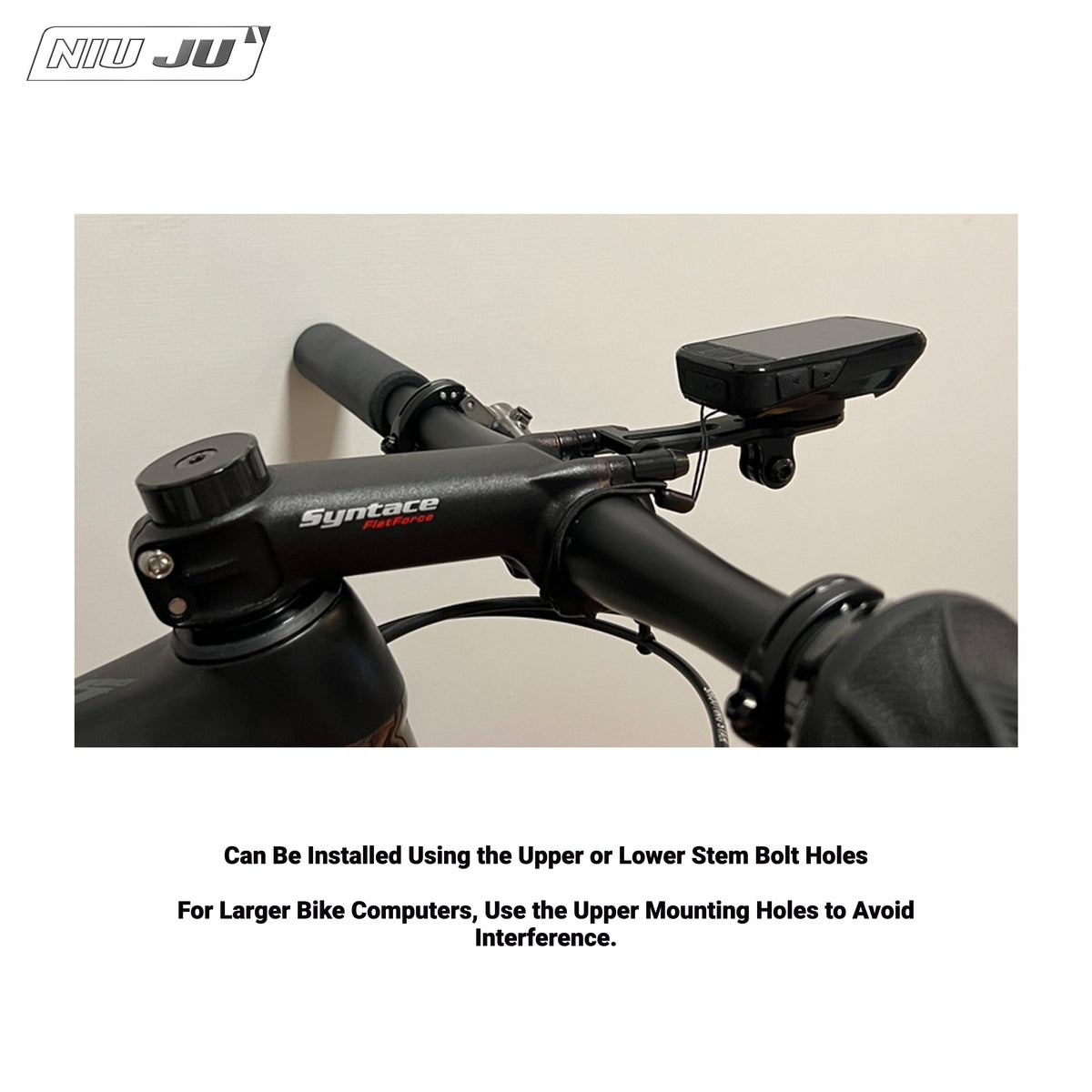 NIUJU Computer Mount for Syntace FLATFORCE & MEGAFORCE 2 Stem | Garmin Wahoo