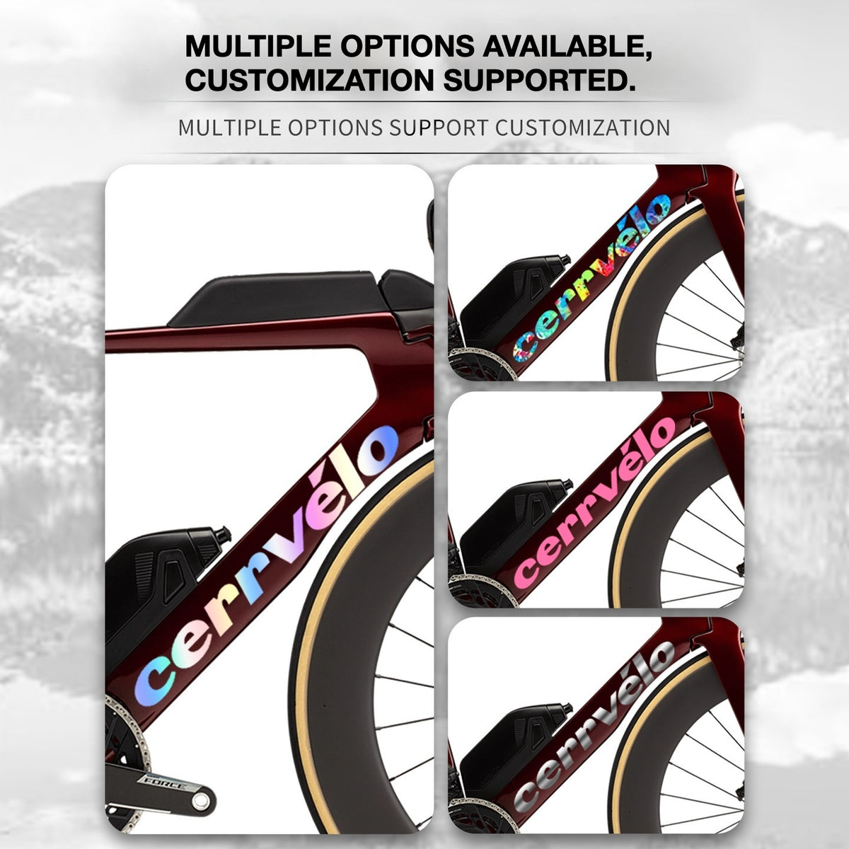 Custom OEM Logo Decals for 2026 Cervélo P5 TT Bike Frame | Waterproof Overlay Stickers(Please leave your frame size in the order notes when placing your order.)