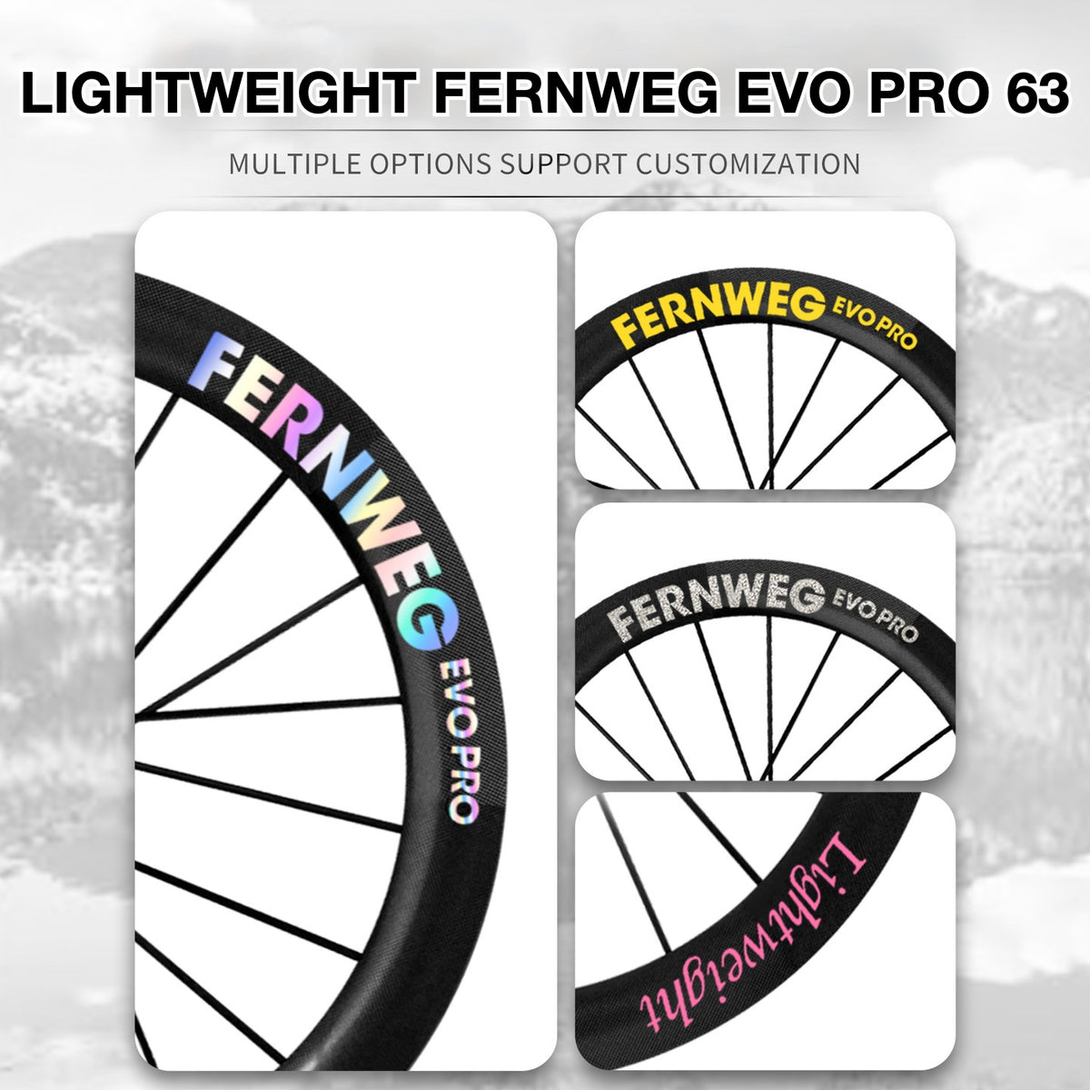 Lightweight Fernweg EVO Pro 63 Wheel Decal Sticker Kit – Logo Cover & Color Change