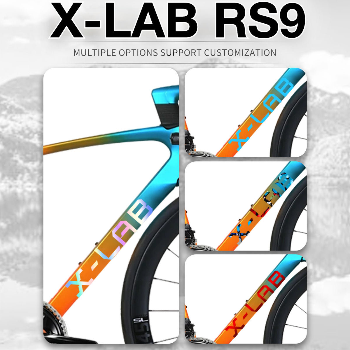 XDS X-LAB RS9 Road Bike Frame Decals | Waterproof Custom Logo Replacement Stickers