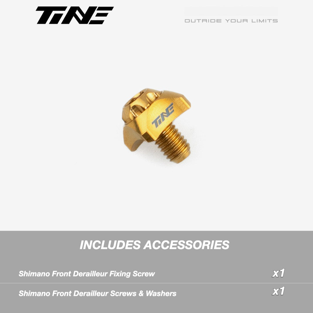 TiNE Titanium Front Derailleur Bolt & Washer Kit for Shimano Road Bikes
